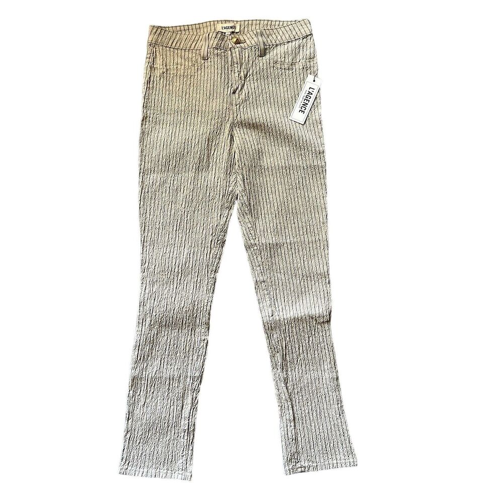 L’Agence Mandy Pants Womens Size 25 High Rise Skinny Striped